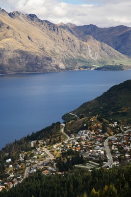 Lake and City View at Queenstown, South Island